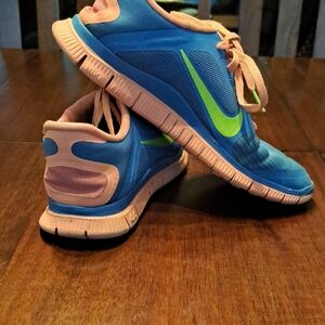 Nike Blue and Peach Athletic Shoes